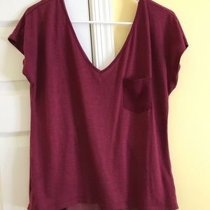 Pomegranate colored V-neck